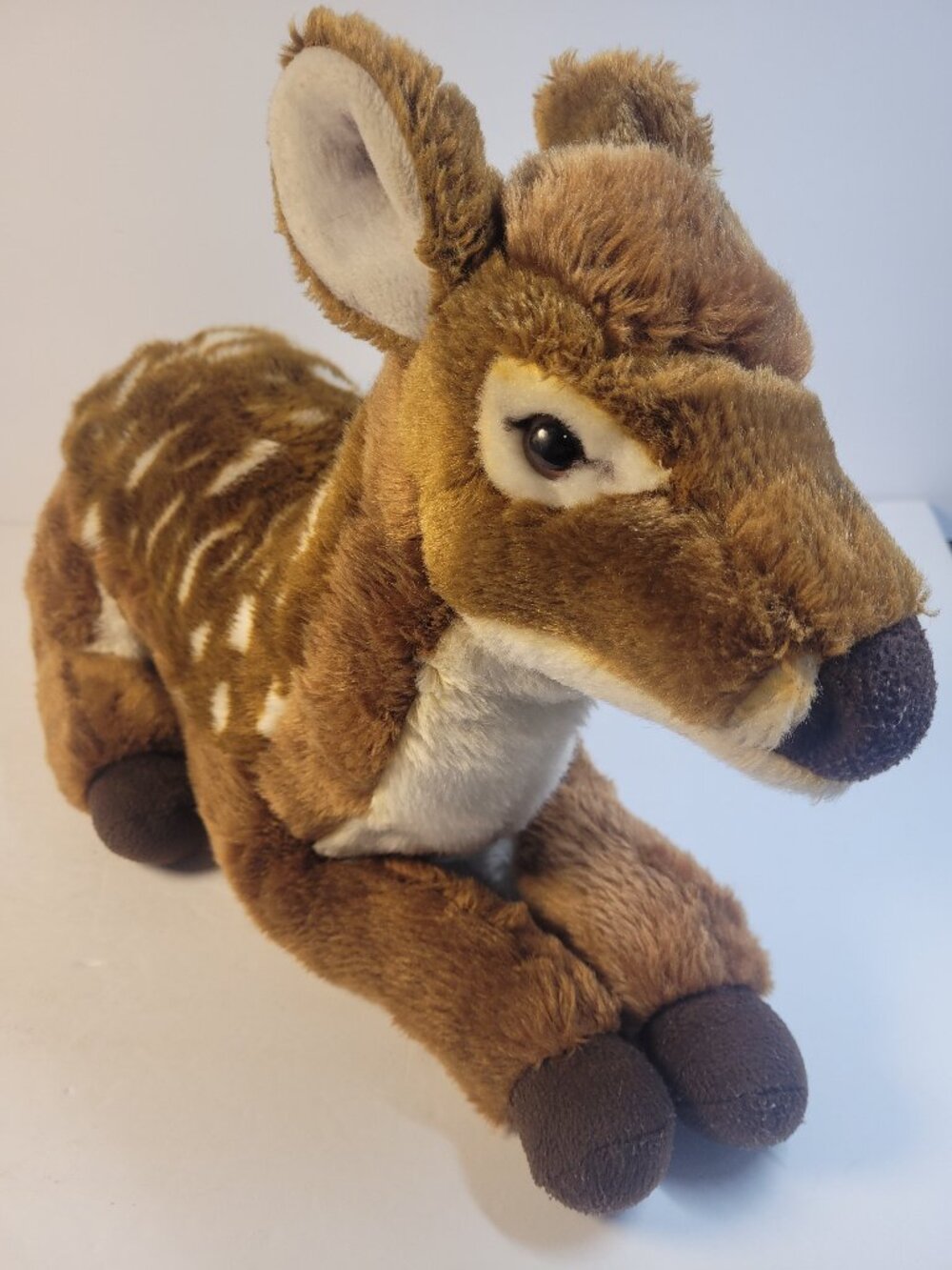 FAO Schwarz Fawn 18" Plush Stuffed Animal Deer Realistic Soft 2017 Brown Spotted